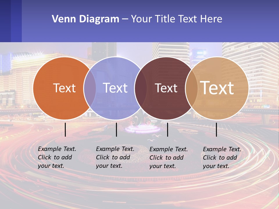 Circular Road At Night In The City PowerPoint Template