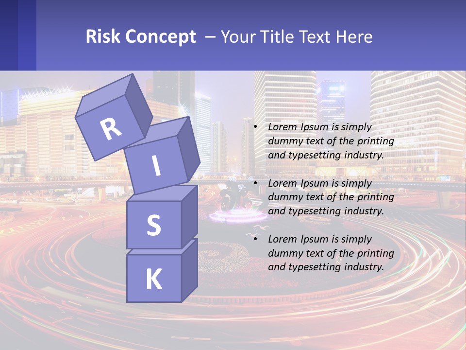 Circular Road At Night In The City PowerPoint Template