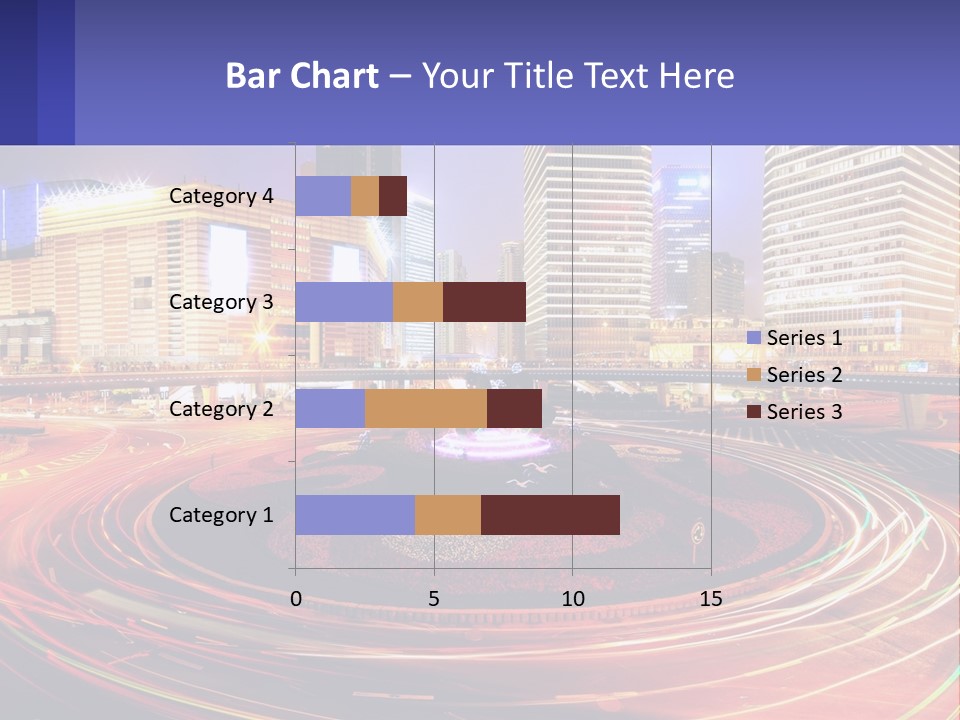 Circular Road At Night In The City PowerPoint Template