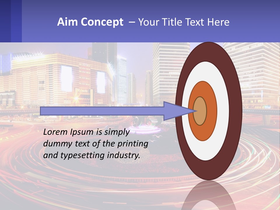 Circular Road At Night In The City PowerPoint Template