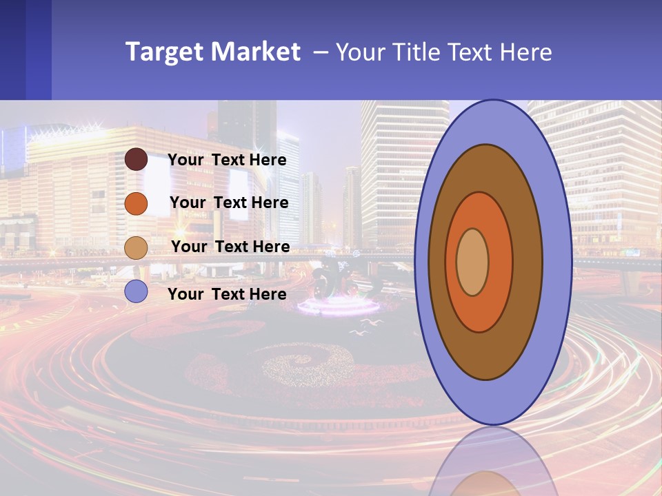 Circular Road At Night In The City PowerPoint Template