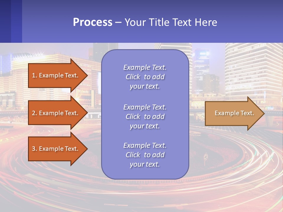 Circular Road At Night In The City PowerPoint Template