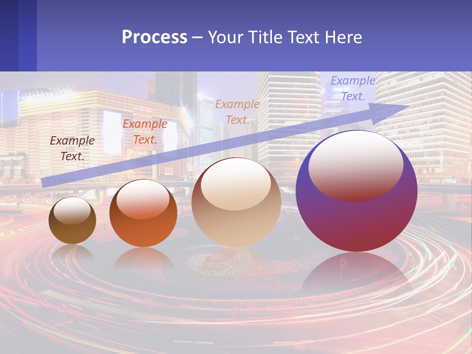 Circular Road At Night In The City PowerPoint Template