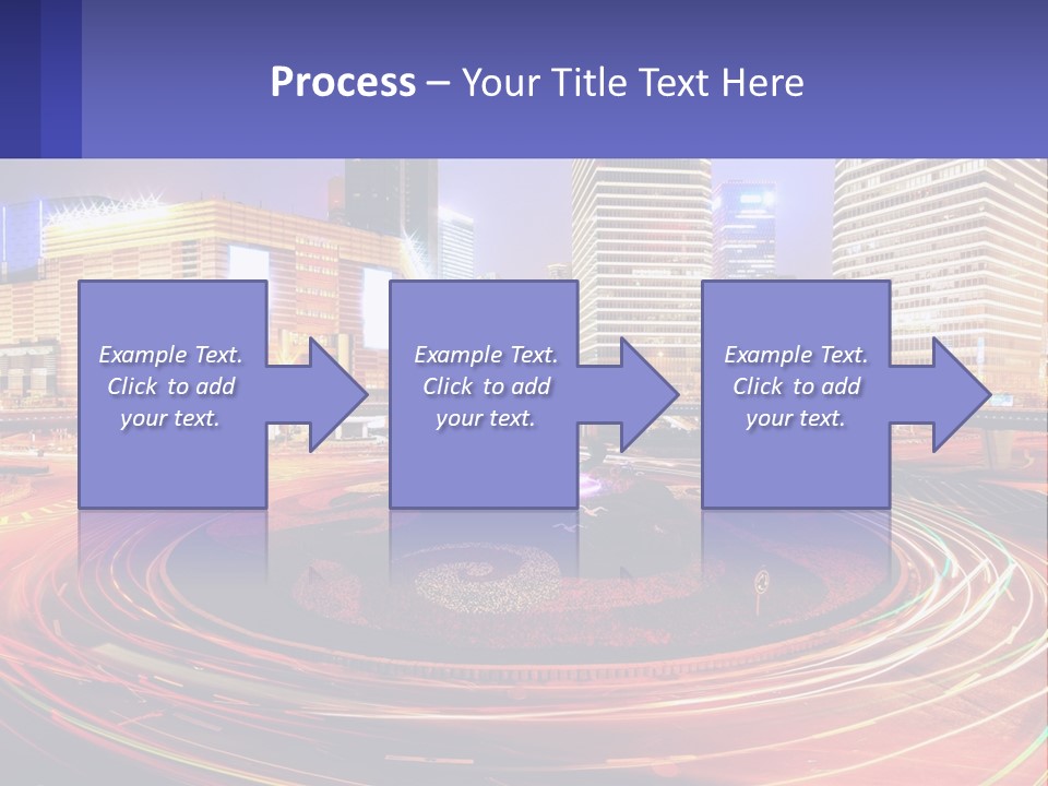 Circular Road At Night In The City PowerPoint Template