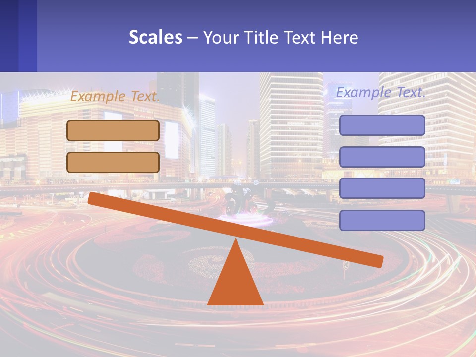 Circular Road At Night In The City PowerPoint Template