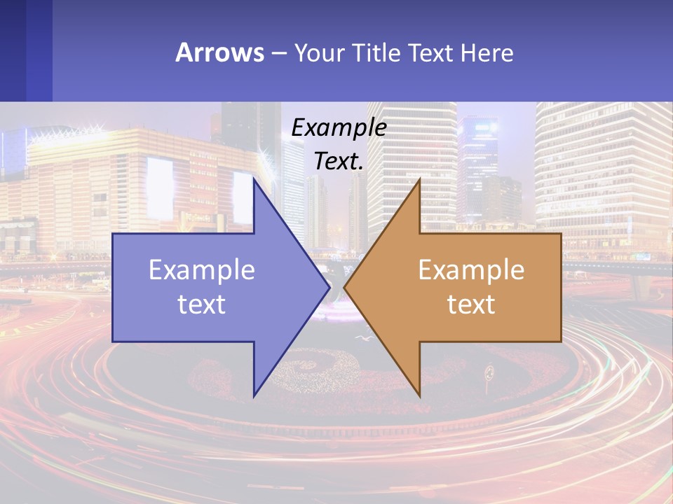 Circular Road At Night In The City PowerPoint Template