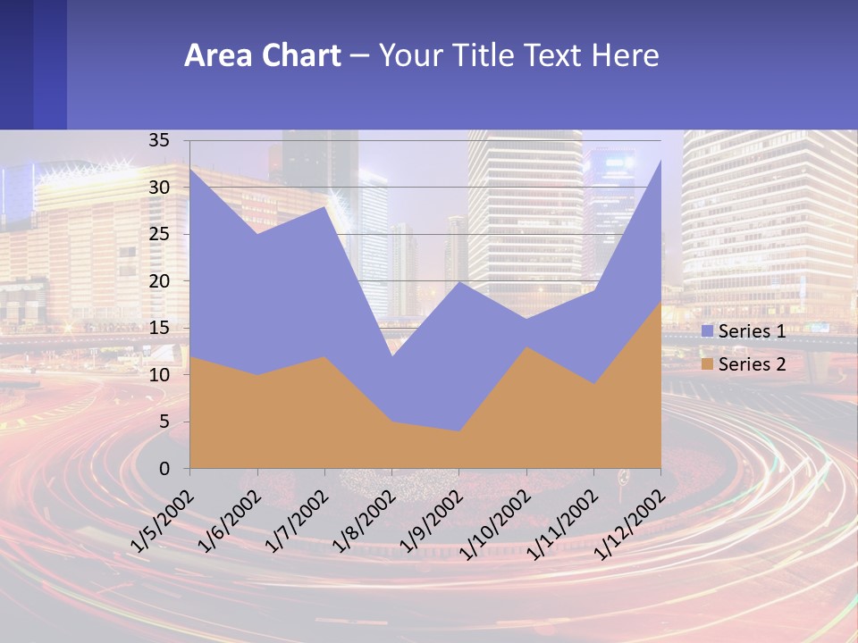 Circular Road At Night In The City PowerPoint Template