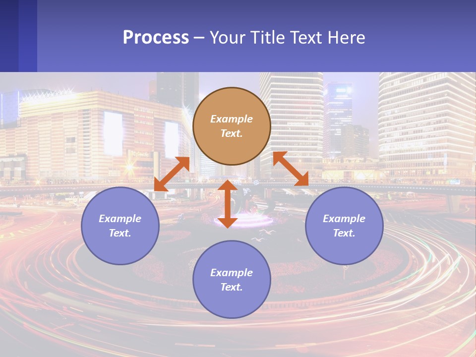 Circular Road At Night In The City PowerPoint Template