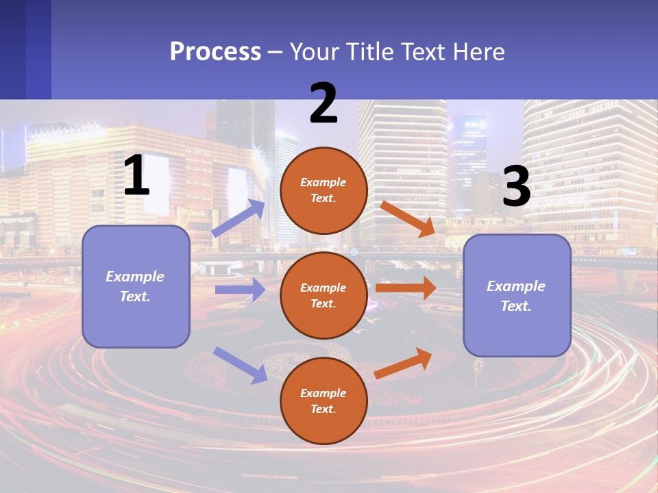 Circular Road At Night In The City PowerPoint Template