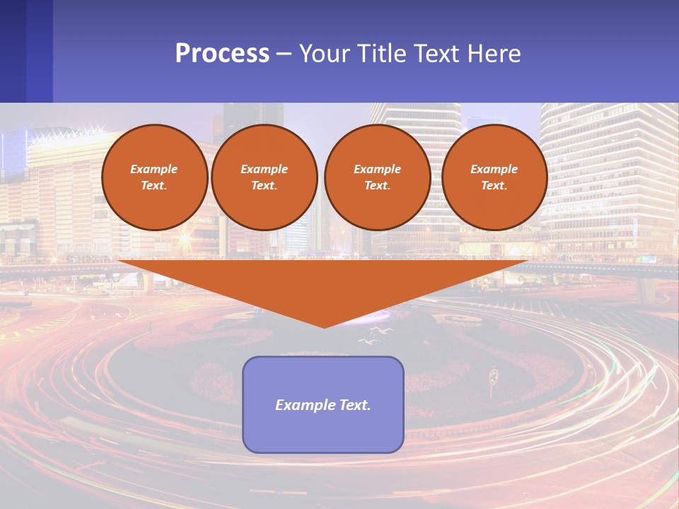 Circular Road At Night In The City PowerPoint Template