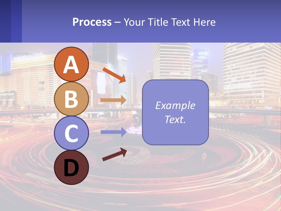 Circular Road At Night In The City PowerPoint Template