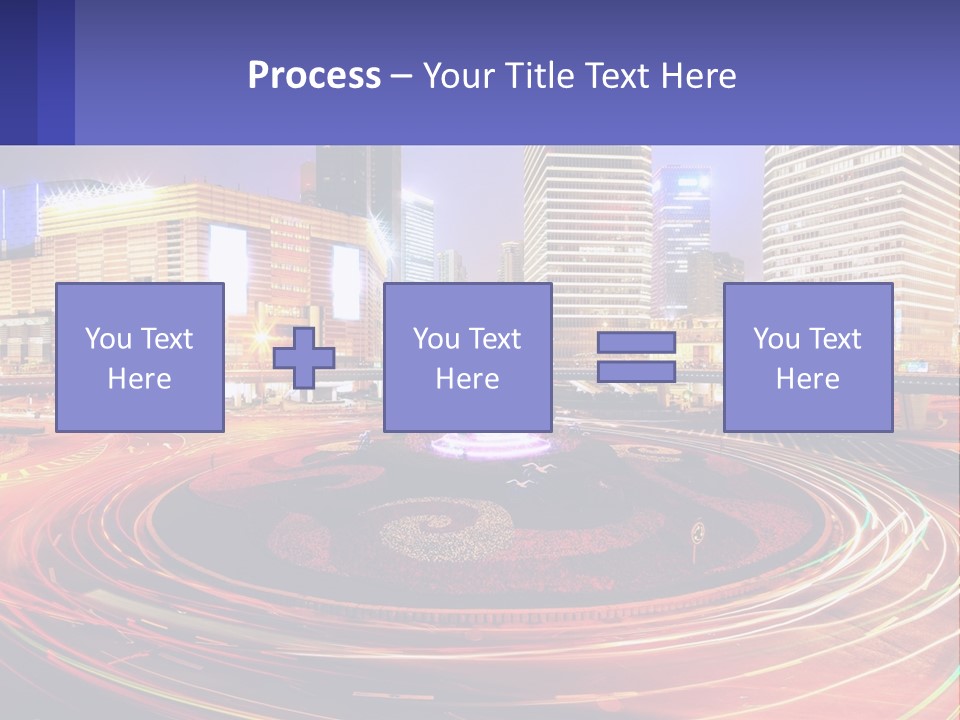 Circular Road At Night In The City PowerPoint Template