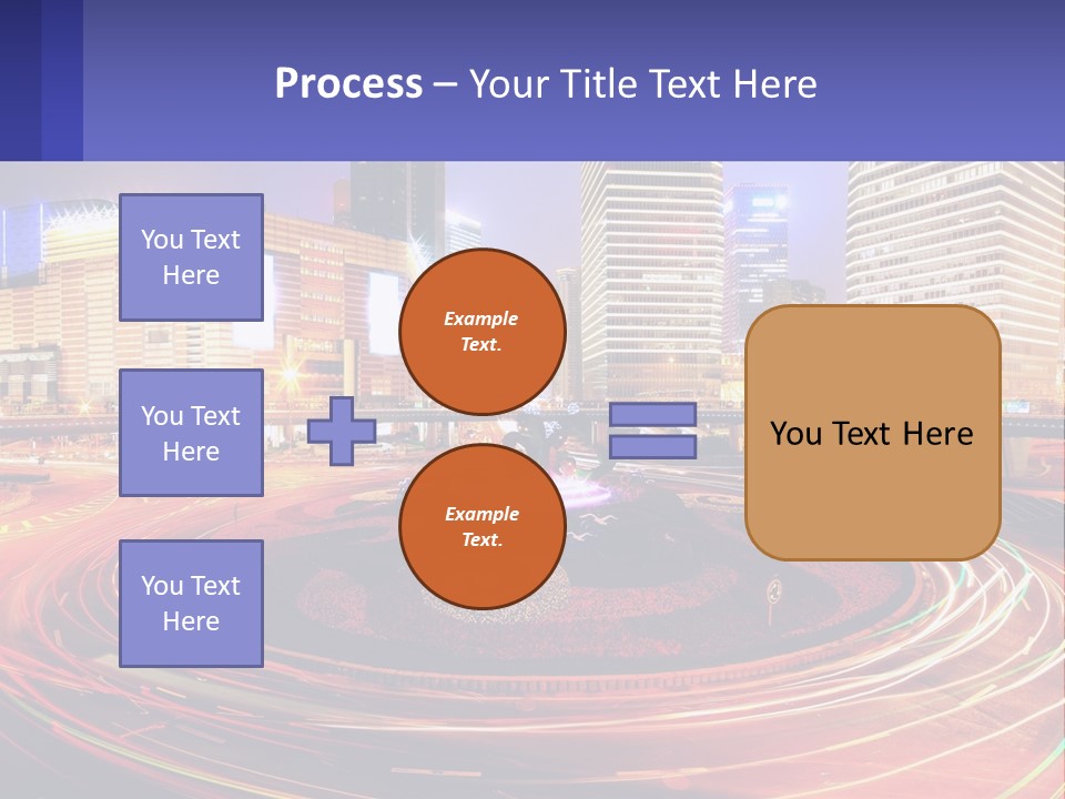 Circular Road At Night In The City PowerPoint Template
