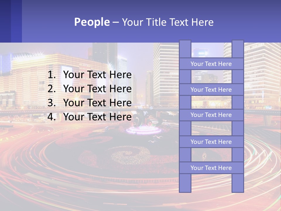 Circular Road At Night In The City PowerPoint Template
