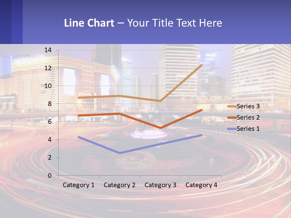 Circular Road At Night In The City PowerPoint Template