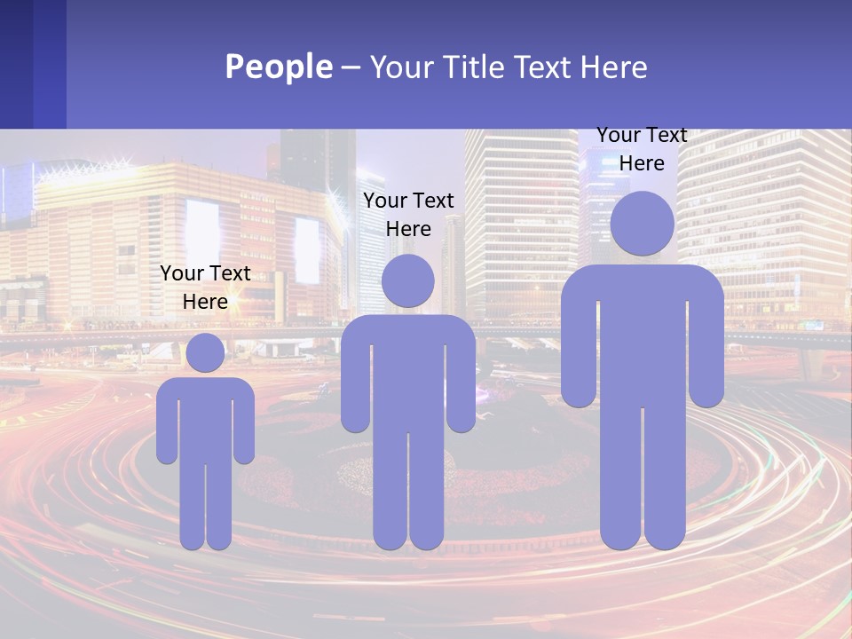 Circular Road At Night In The City PowerPoint Template