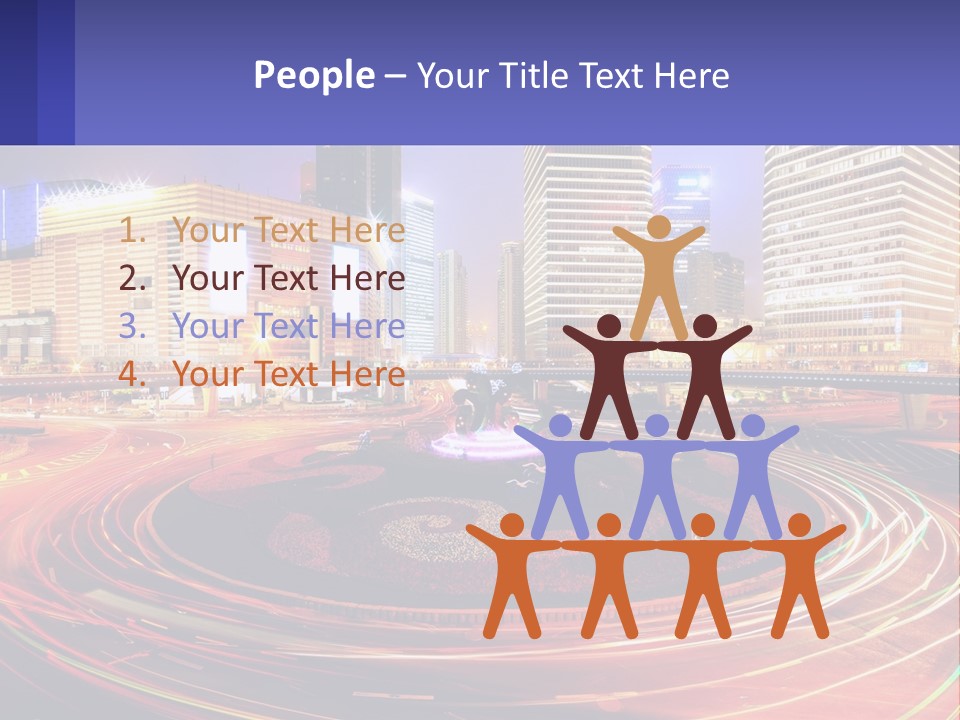 Circular Road At Night In The City PowerPoint Template