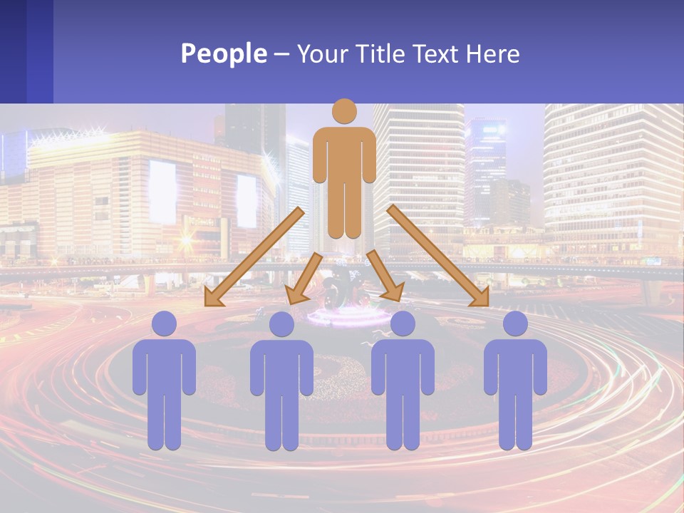 Circular Road At Night In The City PowerPoint Template