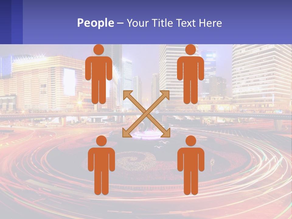 Circular Road At Night In The City PowerPoint Template