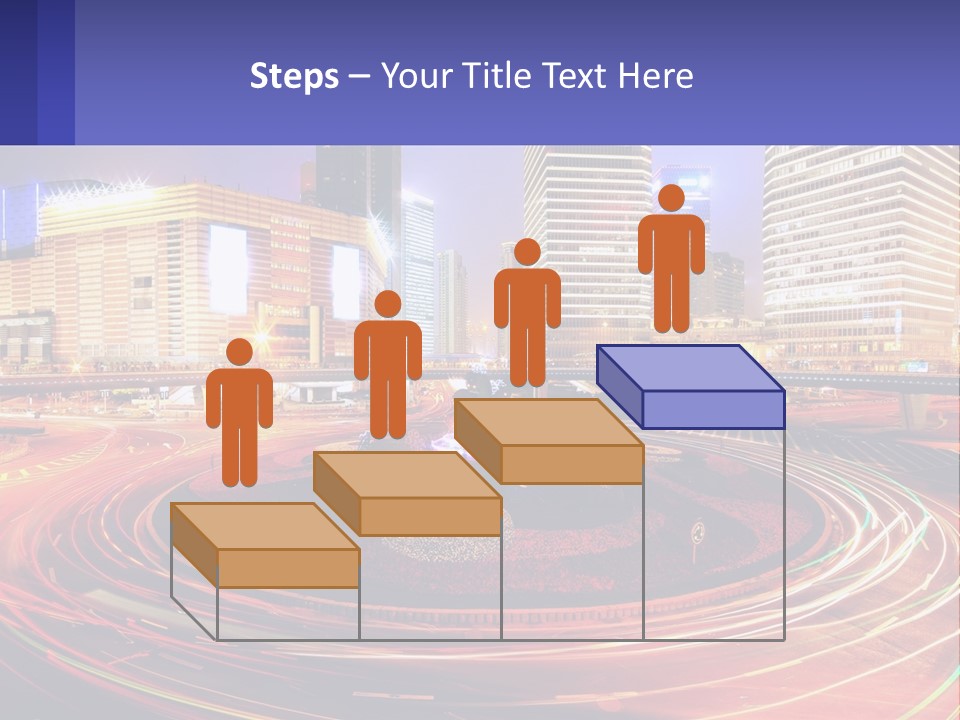 Circular Road At Night In The City PowerPoint Template