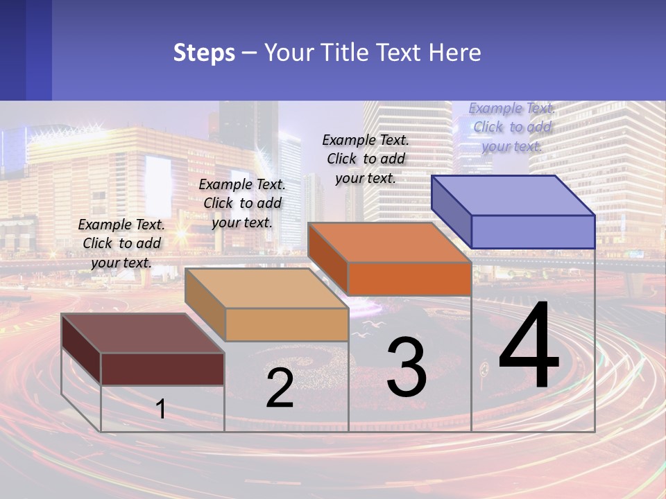 Circular Road At Night In The City PowerPoint Template