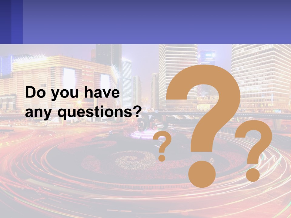 Circular Road At Night In The City PowerPoint Template