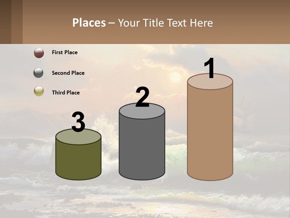 Oil Painting Ship In A Storm PowerPoint Template