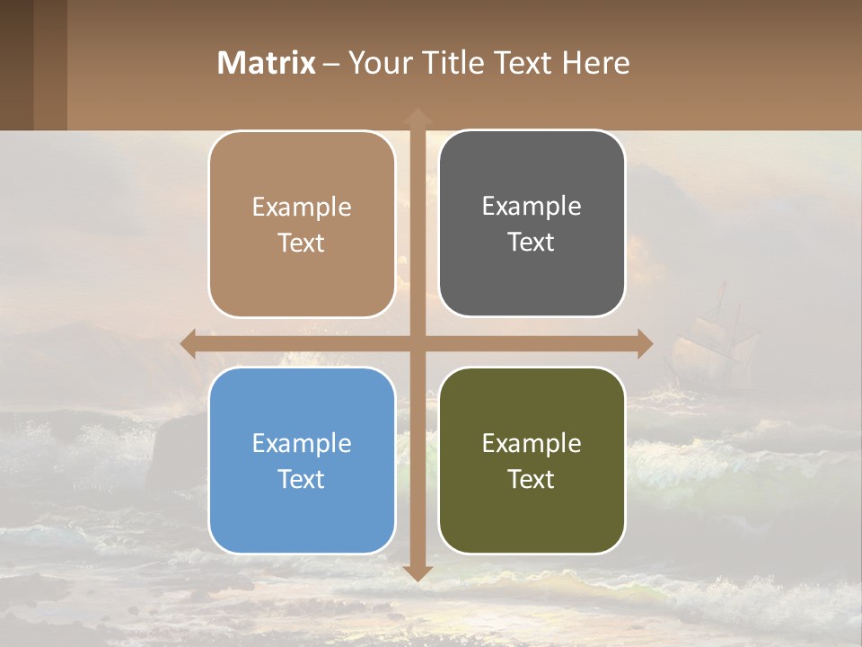 Oil Painting Ship In A Storm PowerPoint Template