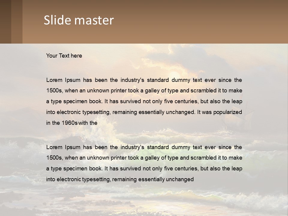 Oil Painting Ship In A Storm PowerPoint Template