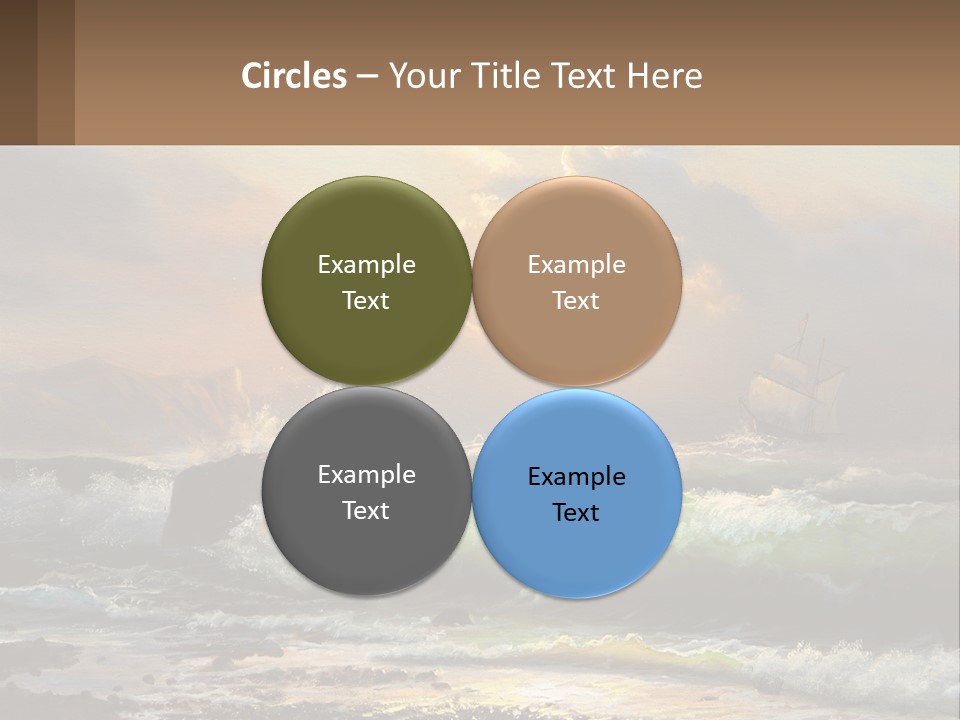 Oil Painting Ship In A Storm PowerPoint Template