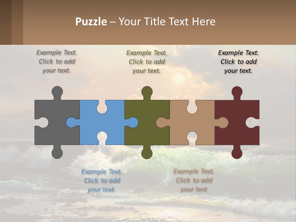 Oil Painting Ship In A Storm PowerPoint Template