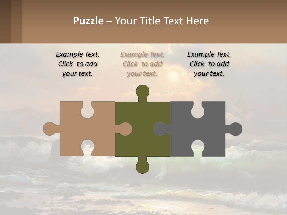 Oil Painting Ship In A Storm PowerPoint Template