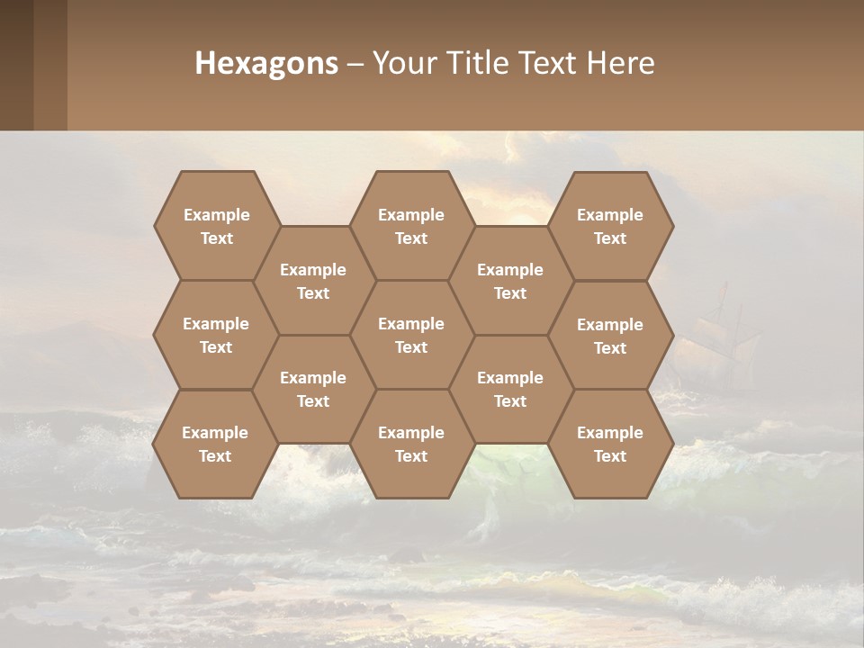 Oil Painting Ship In A Storm PowerPoint Template