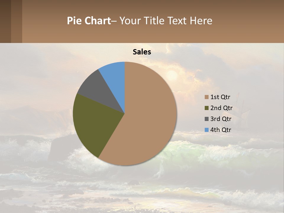 Oil Painting Ship In A Storm PowerPoint Template