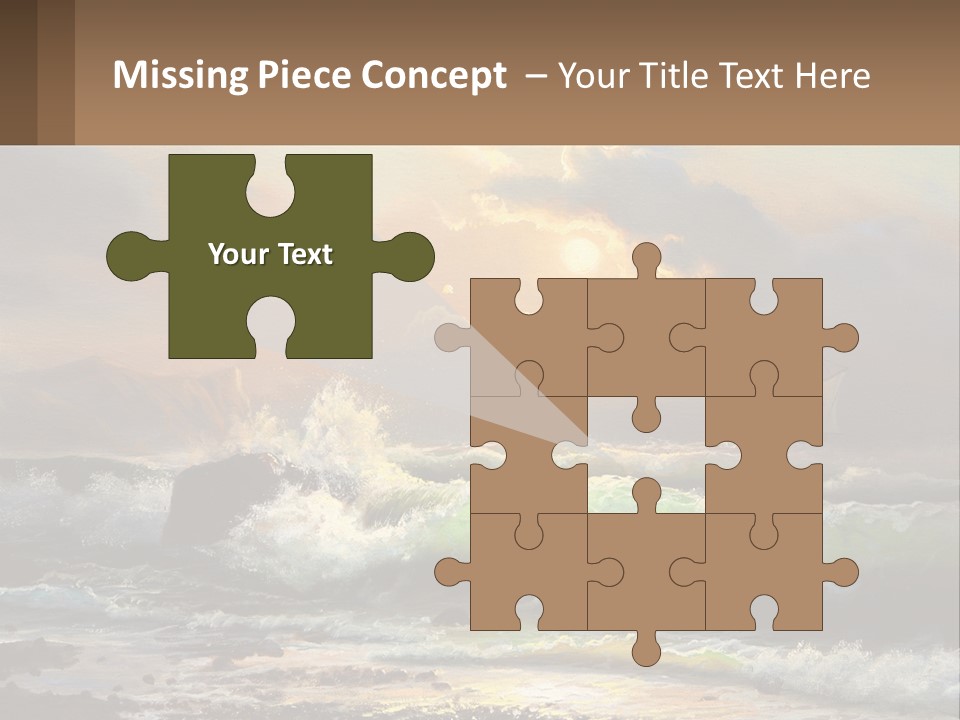 Oil Painting Ship In A Storm PowerPoint Template