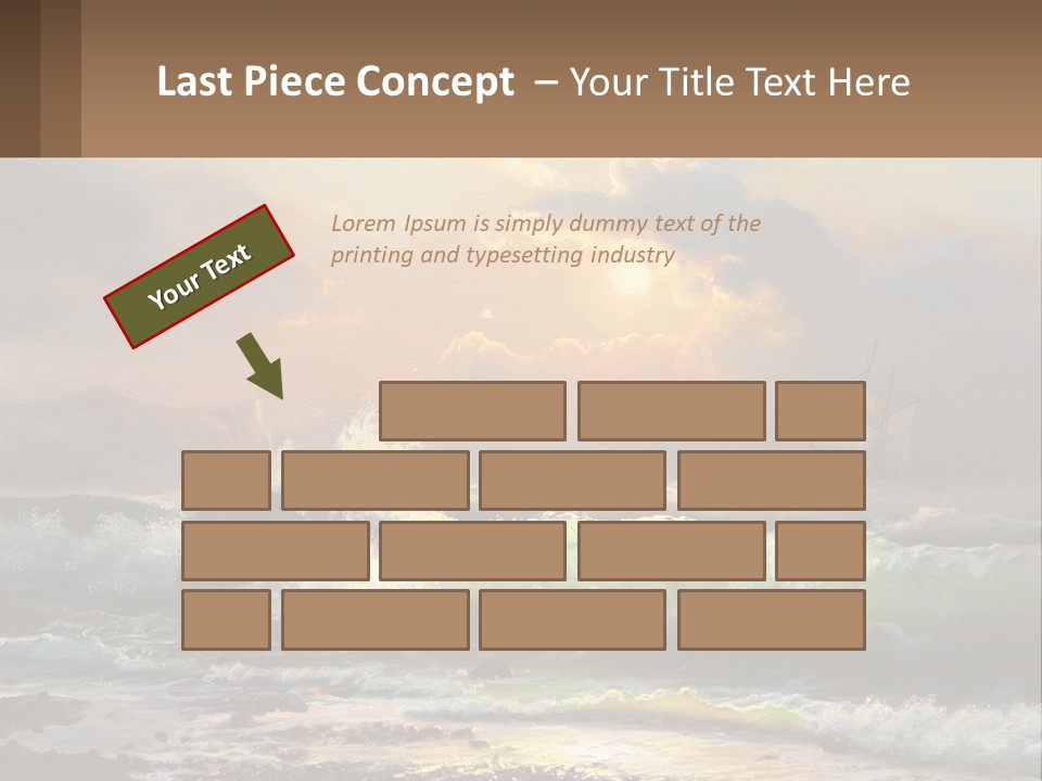 Oil Painting Ship In A Storm PowerPoint Template