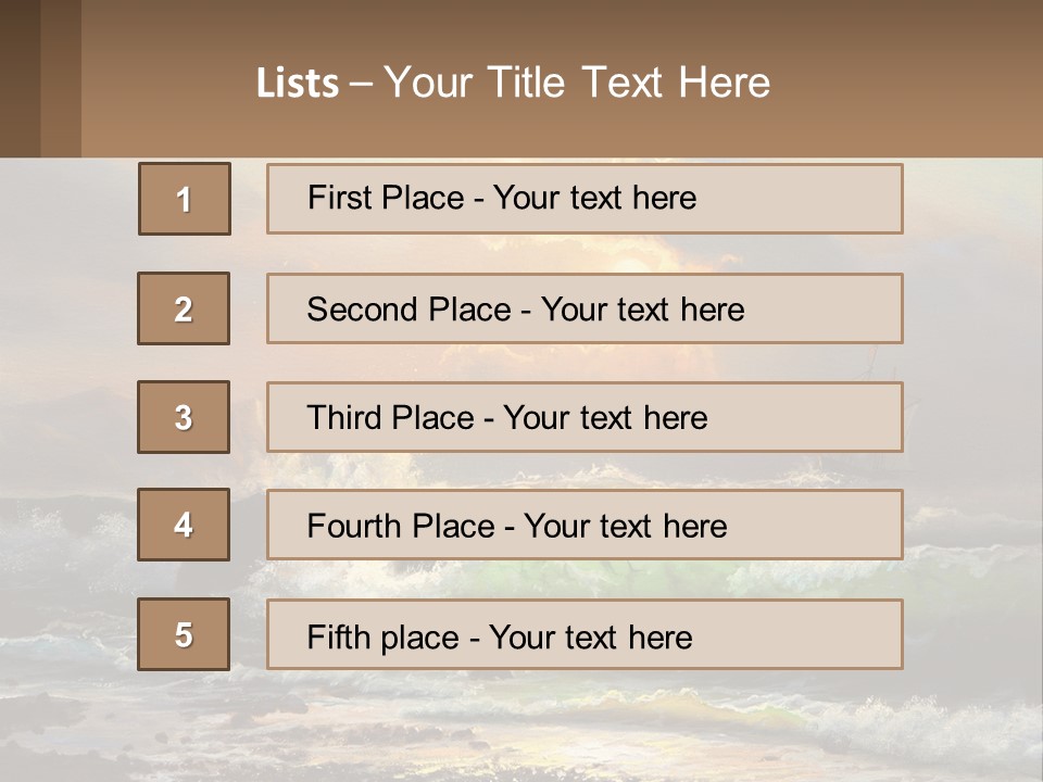 Oil Painting Ship In A Storm PowerPoint Template