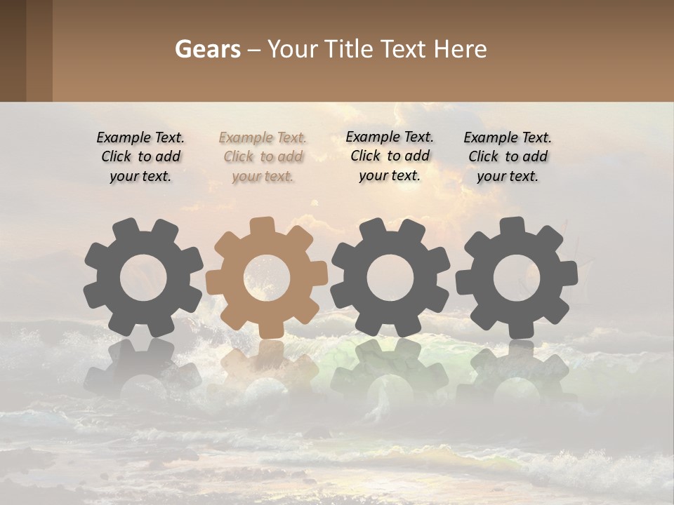 Oil Painting Ship In A Storm PowerPoint Template