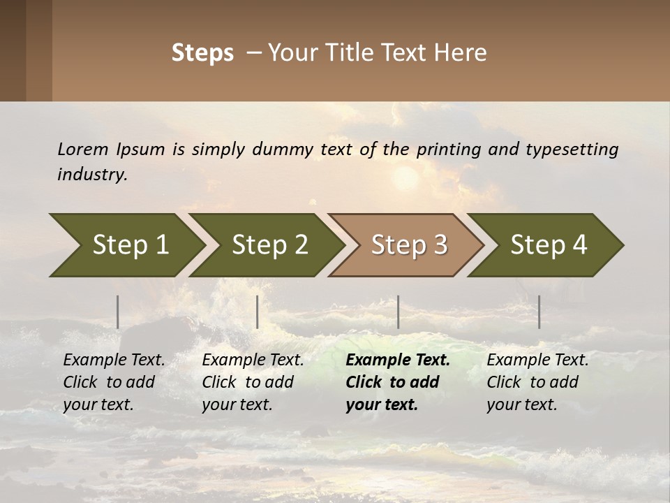 Oil Painting Ship In A Storm PowerPoint Template