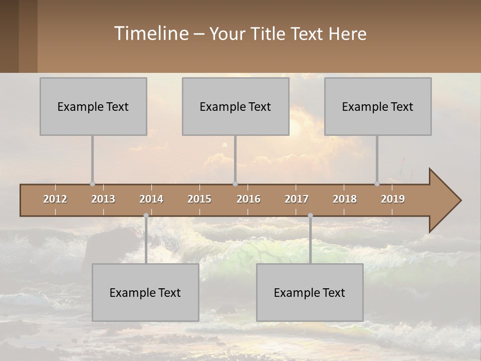 Oil Painting Ship In A Storm PowerPoint Template