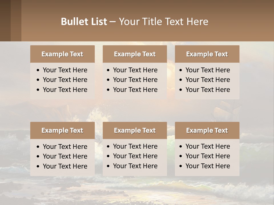 Oil Painting Ship In A Storm PowerPoint Template