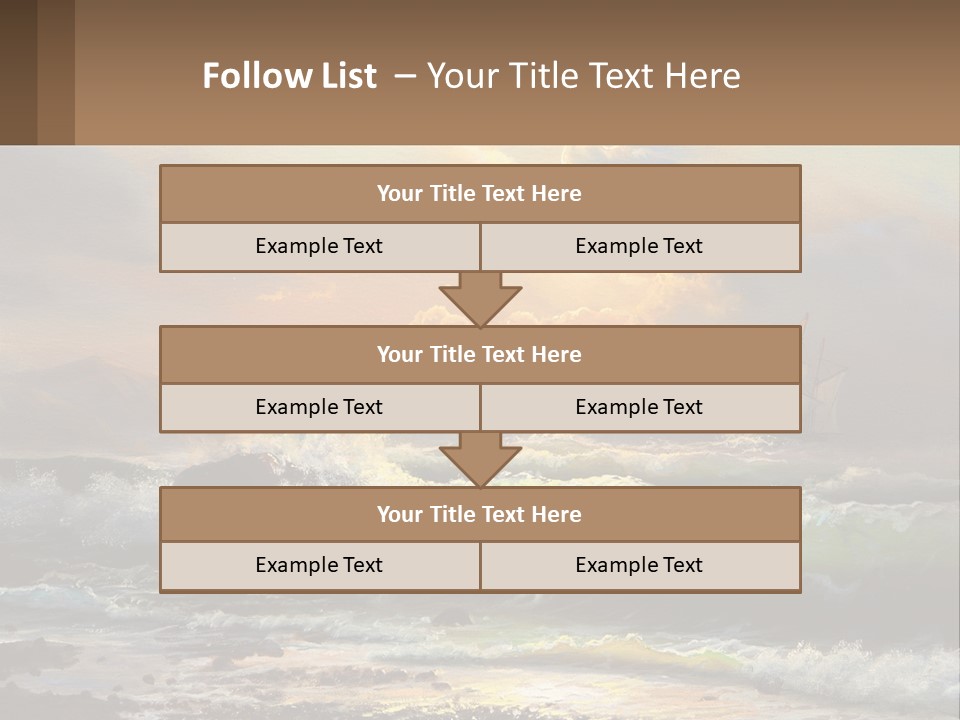 Oil Painting Ship In A Storm PowerPoint Template
