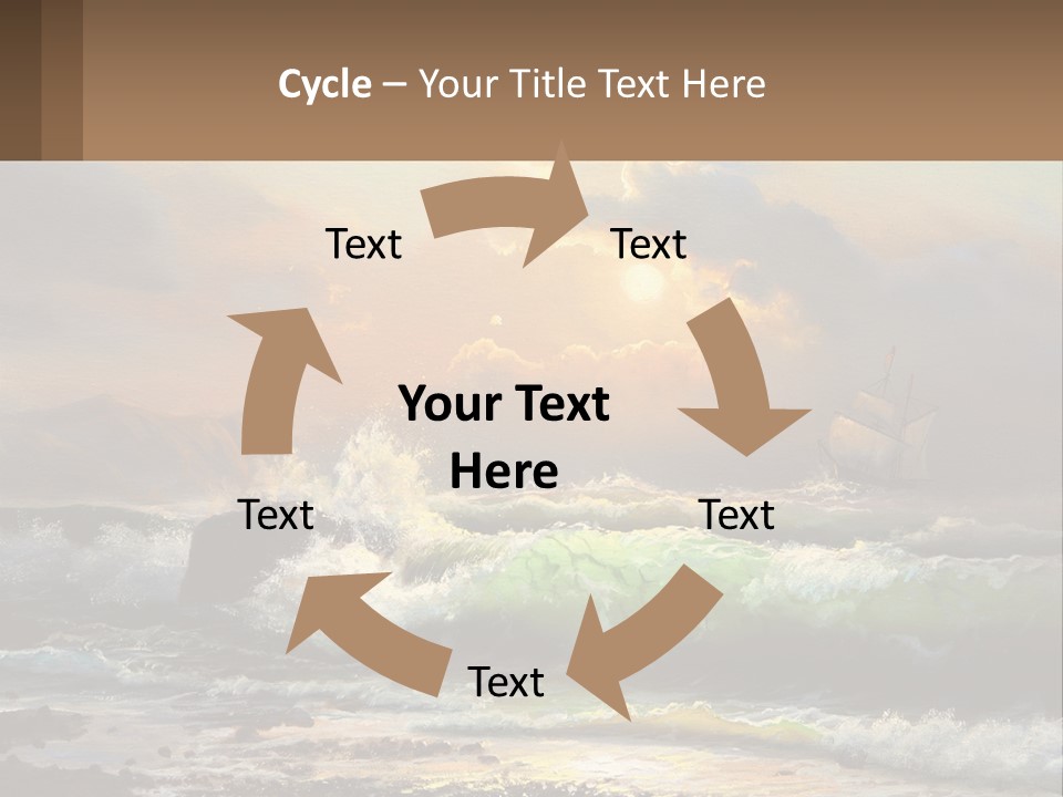 Oil Painting Ship In A Storm PowerPoint Template