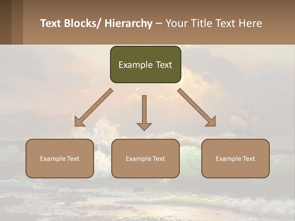 Oil Painting Ship In A Storm PowerPoint Template