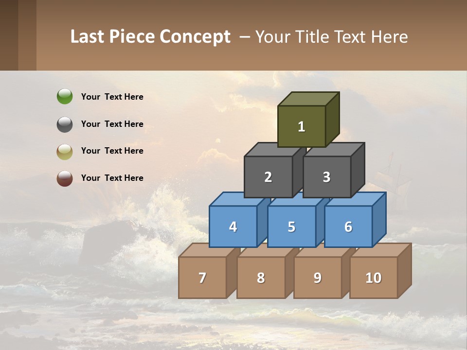 Oil Painting Ship In A Storm PowerPoint Template