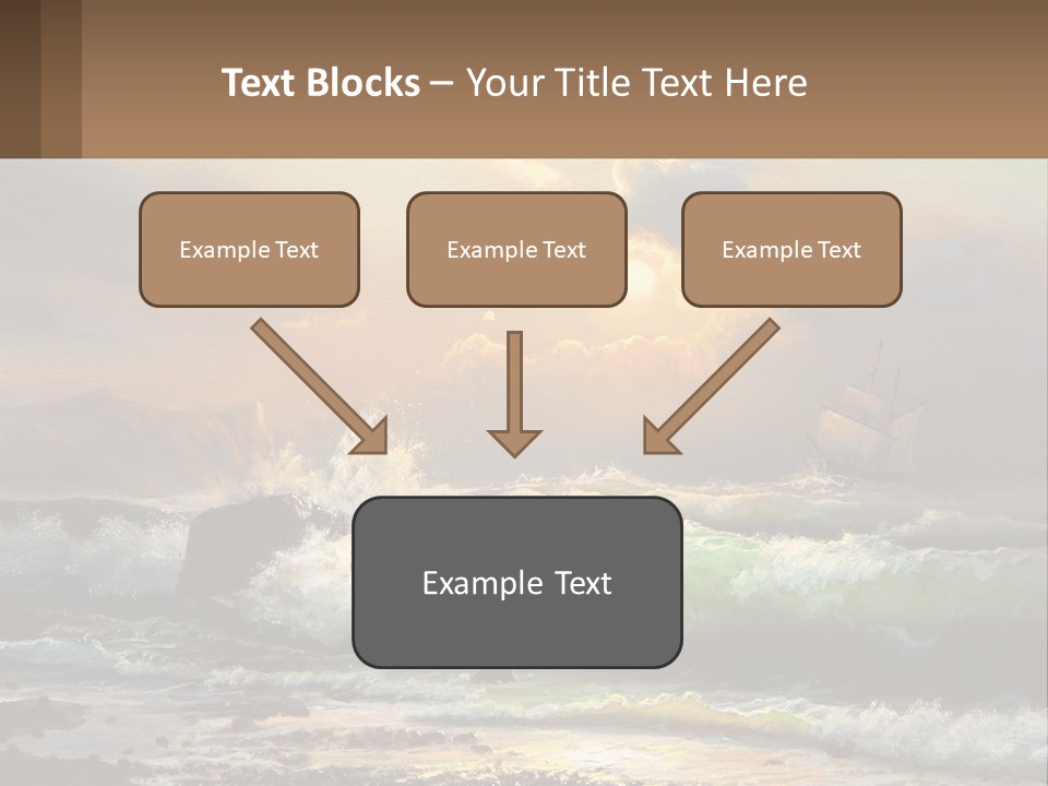 Oil Painting Ship In A Storm PowerPoint Template