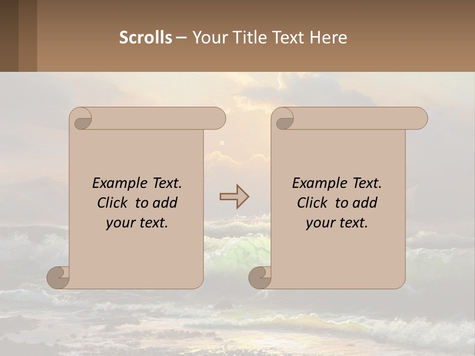 Oil Painting Ship In A Storm PowerPoint Template