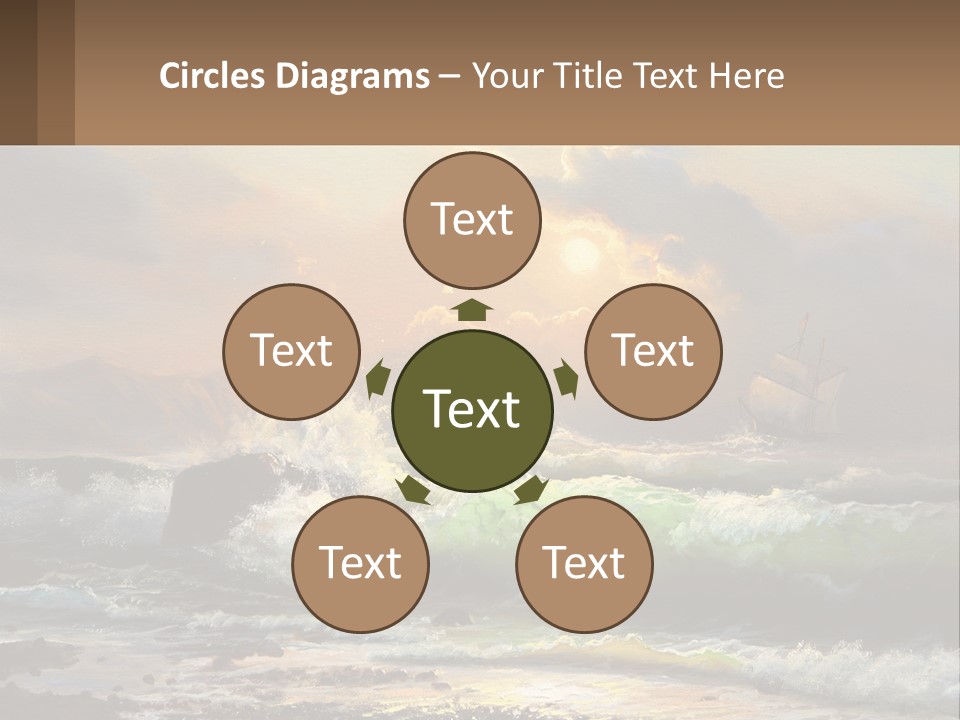 Oil Painting Ship In A Storm PowerPoint Template