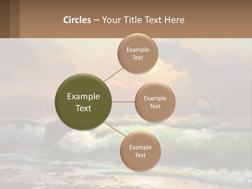 Oil Painting Ship In A Storm PowerPoint Template