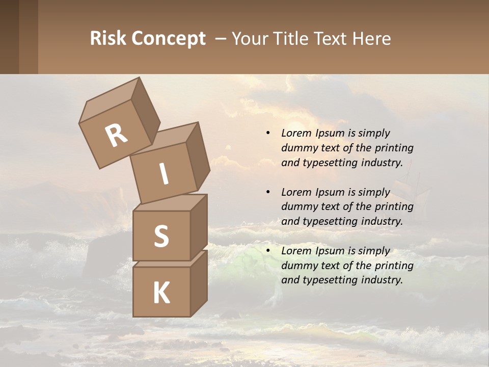 Oil Painting Ship In A Storm PowerPoint Template